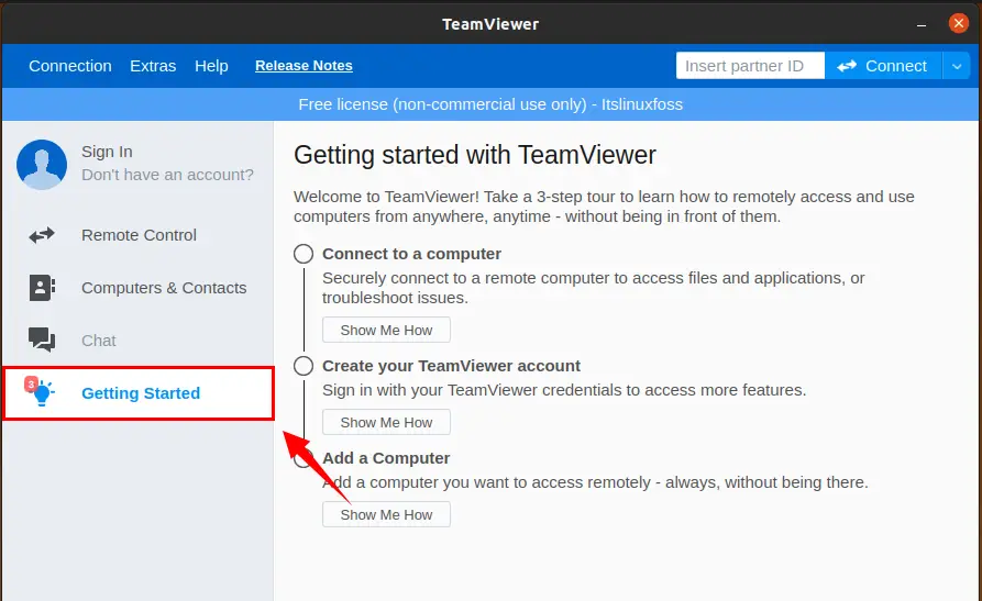 how to use teamviewer on linux terminal
