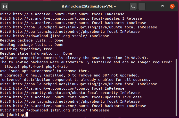 install jitsi ubuntu 20.04