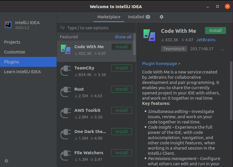 intellij ubuntu 20.04