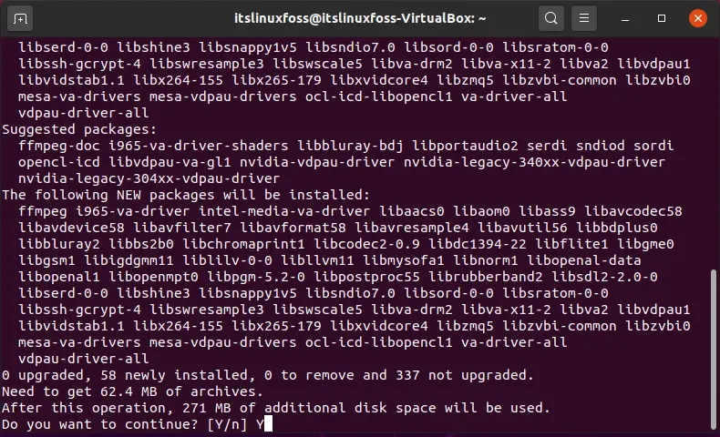 ubuntu ffmpeg serial number