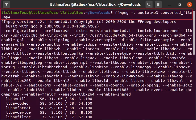 list of ffmpeg commands