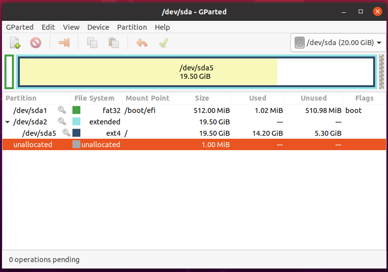 gparted create boot partition