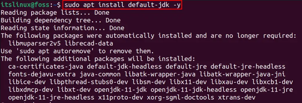 installing default jdk for gradle