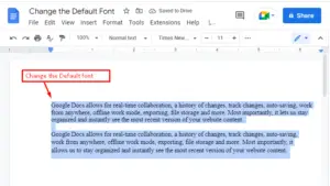 google docs default font