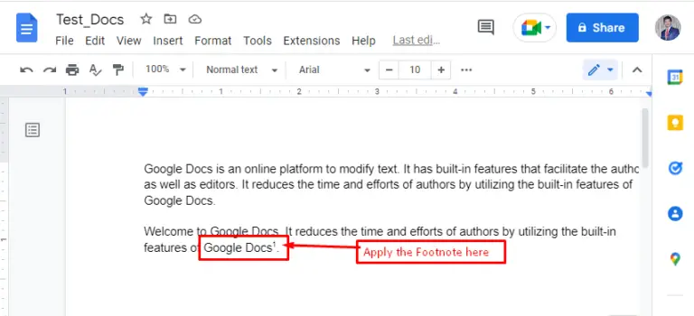 google docs and endnote