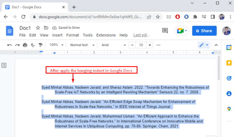 How To Indent Citations On Google Docs App