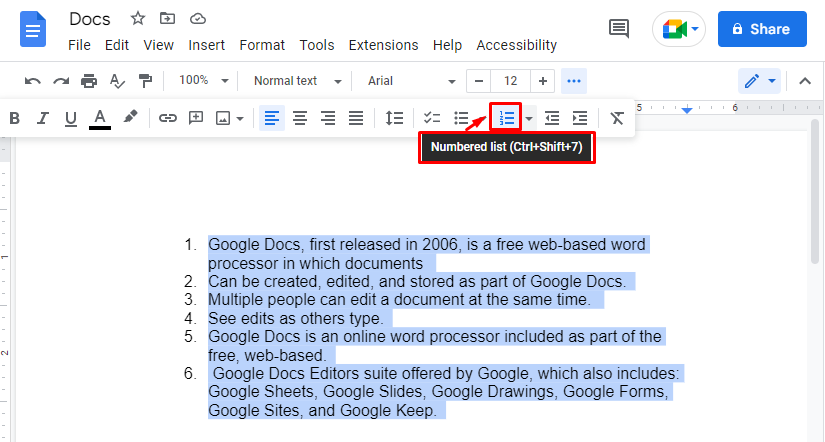 How To Add Line Numbers In Google Sheets