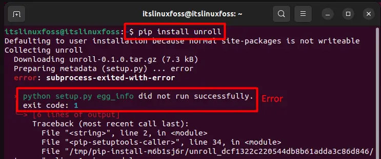 How To Fix The “Python Setup.Py Egg_Info Failed With Error Code 1” Error –  Its Linux Foss
