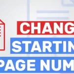 How do you change the starting page number in Google Docs