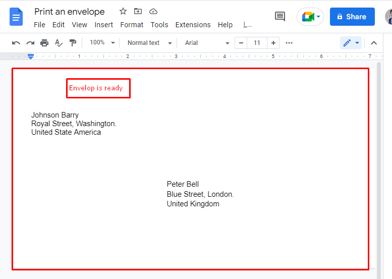 How to Create and Print an Envelope in Google Docs? – Its Linux FOSS