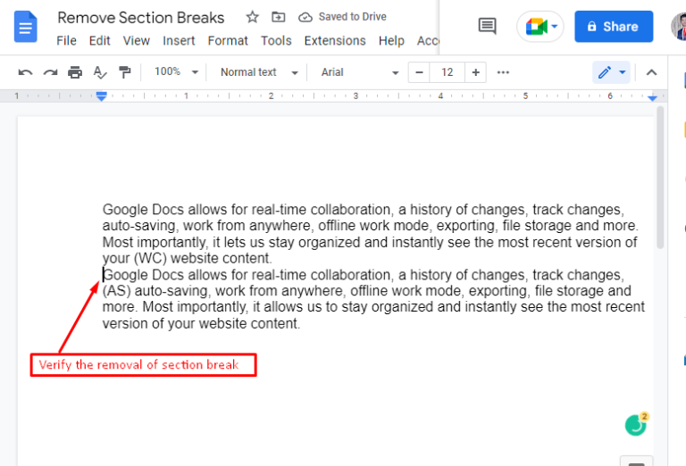 How To Remove Section Breaks In Google Docs On Mac