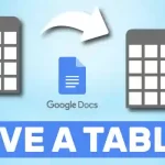 How to move a table in Google Docs
