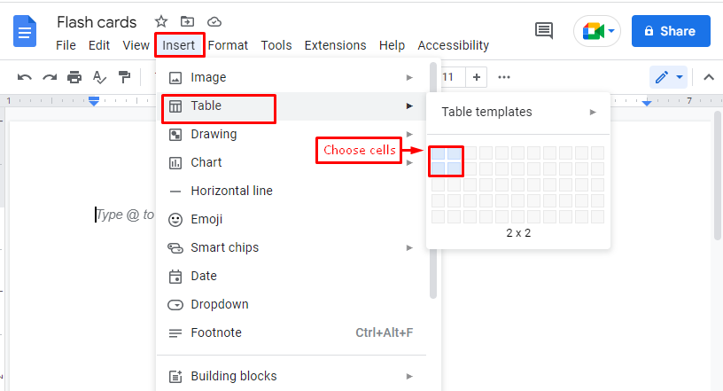 How To Print Flashcards On Google Docs