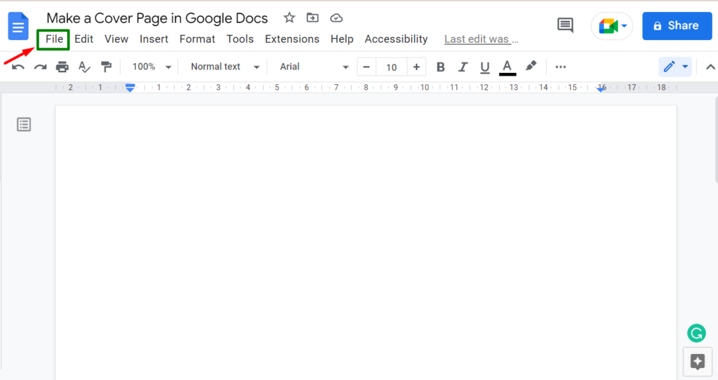 How Do You Insert A Cover Page On Google Docs