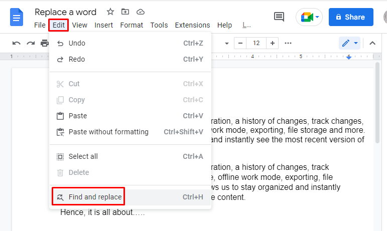 How Do You Replace Words In Google Docs