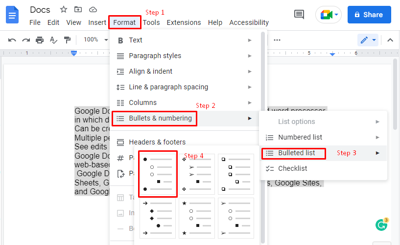 How To Add Different Bullet Points In Google Slides