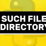 FileNotFoundError [Errno 2] No such file or directory