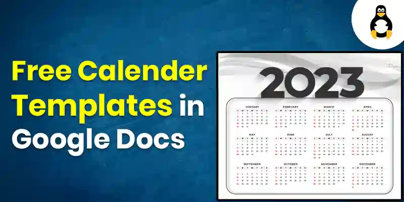 Free Calender Templates in Google Docs