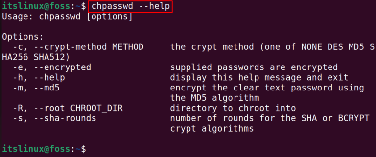 change current user password linux