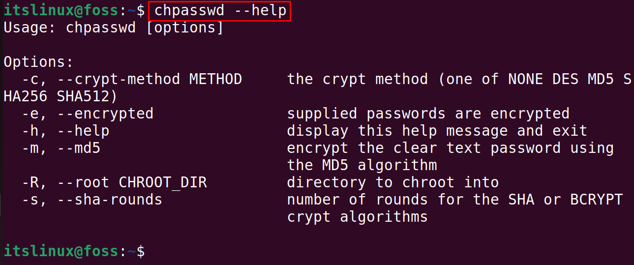 linux change password for user without password