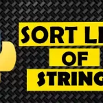 Sort List of Strings IN Phython