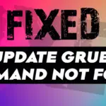 Fix update grub command not found