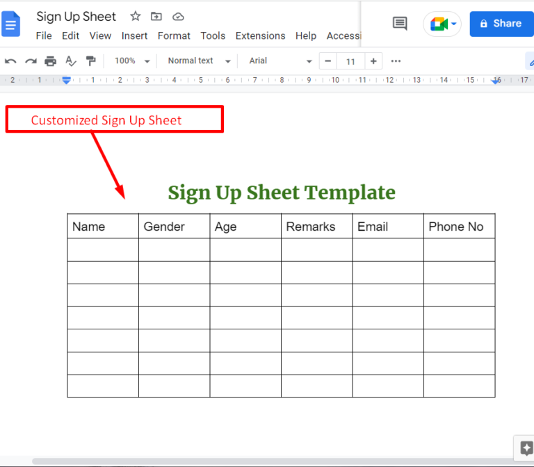 How To Create Sign Up Sheet In Google Docs