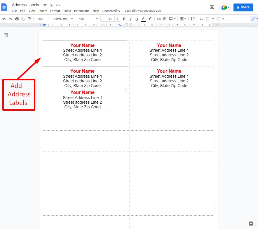 how to print address labels from excel with google docs