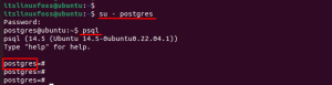 postgresql password authentication failed for user ubuntu