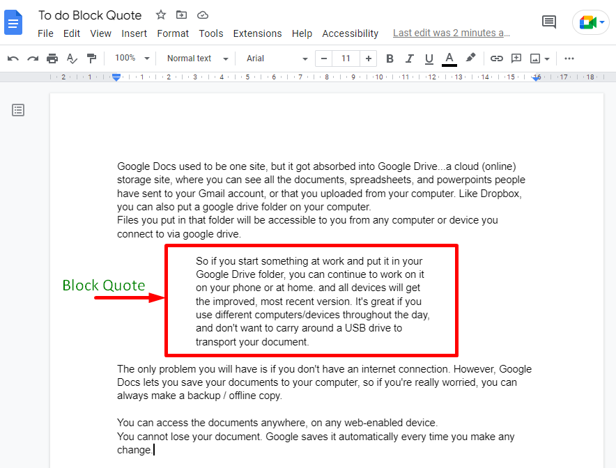 How To Block Quote In Google Docs