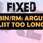 /bin/rm: argument list too long