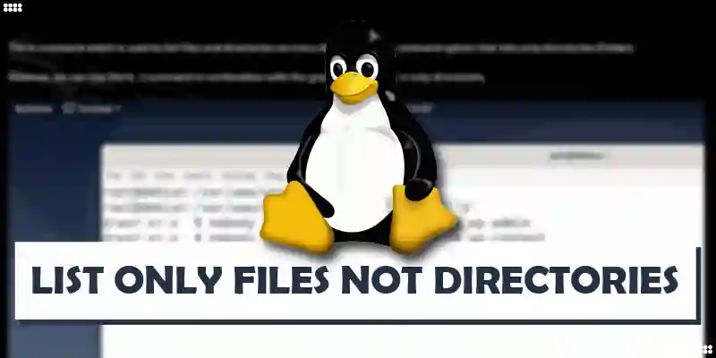 How to List Only Files Not Directories in Linux