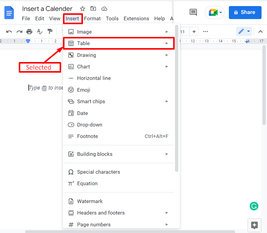 How To Insert A Calendar In Google Docs