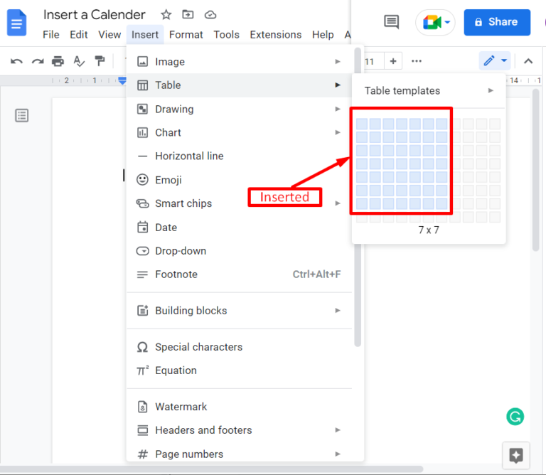 How To Insert A Calendar In Google Docs