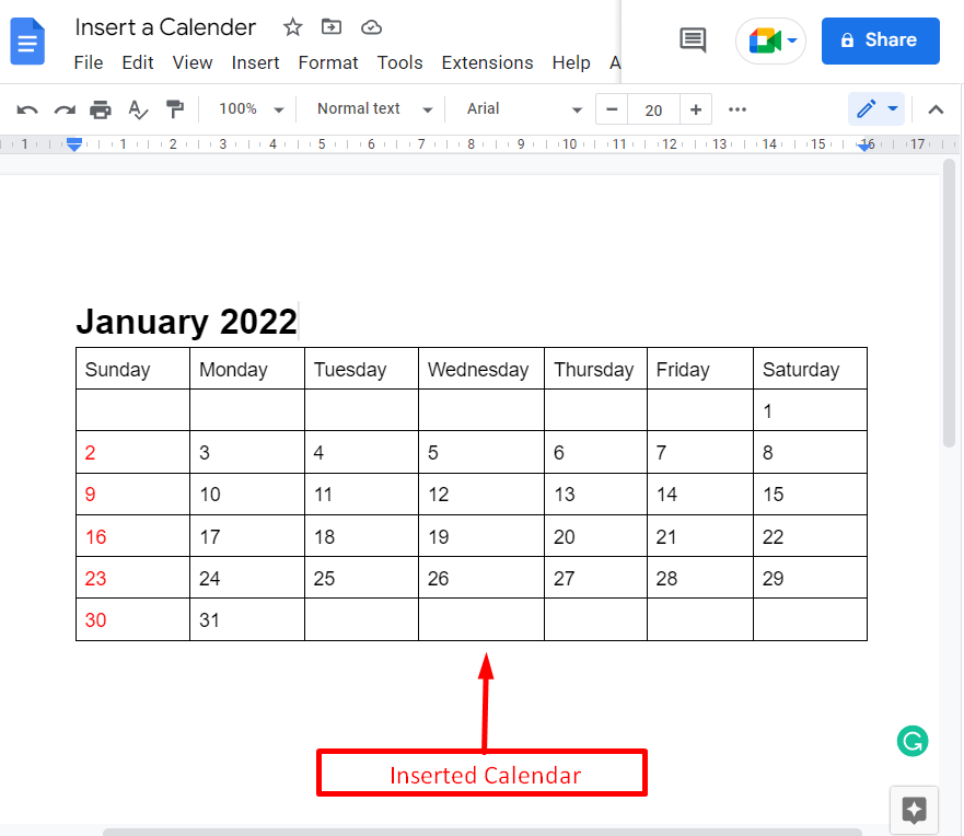 How To Insert A Calendar In Google Docs Its Linux FOSS