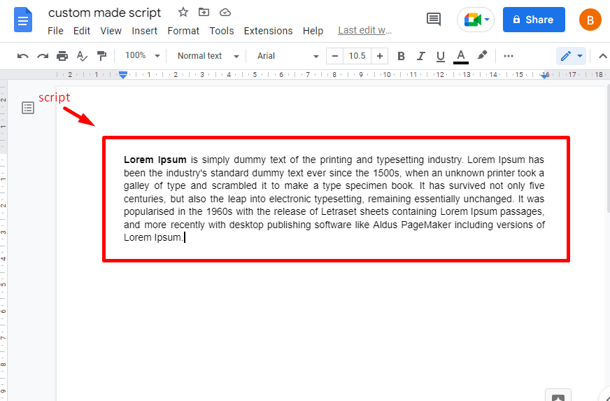 How To Make Script Format In Google Docs