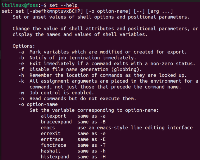 set-command-in-linux-explained-its-linux-foss