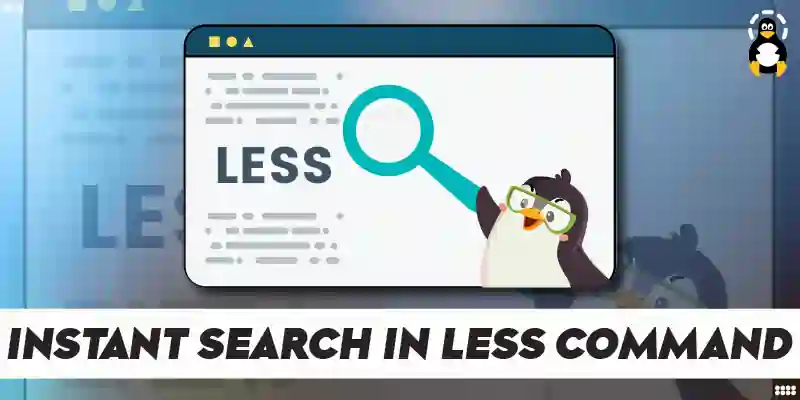 How to Instant Search in less Command