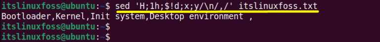how-to-replace-newline-with-comma-using-the-sed-command-its-linux-foss