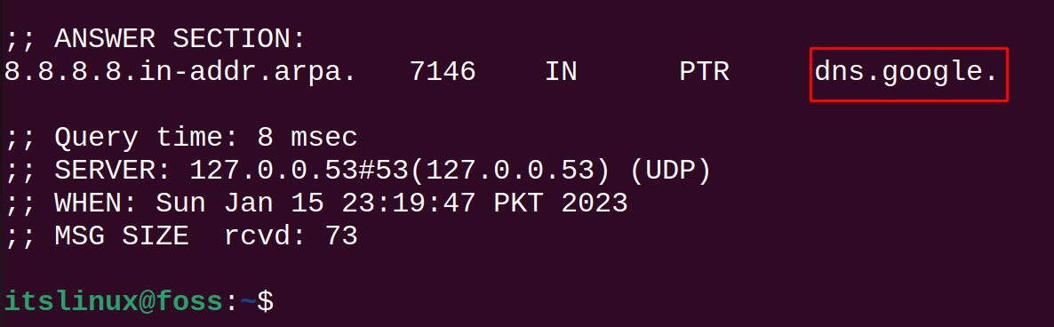 get dns list linux