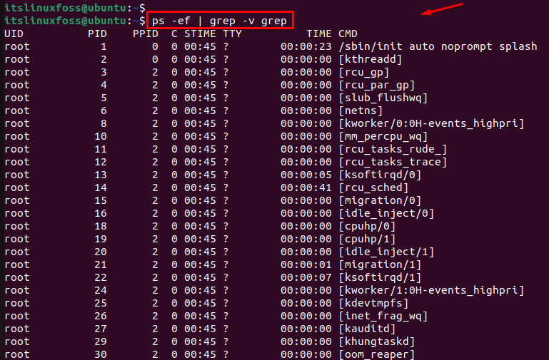 What Does ps ef Grep Processname Command Mean In Linux Its 