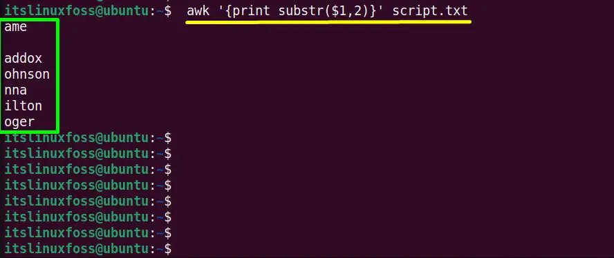 How to Substring Only the First Column in awk in Linux? – Its FOSS
