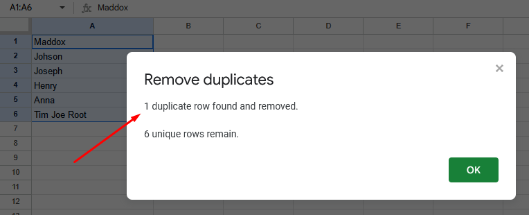 Remove duplicate entries in Google Sheets 11