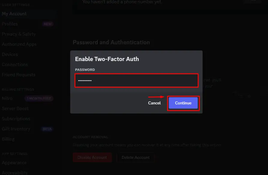 Set Up Two-Factor Authentication in Discord3