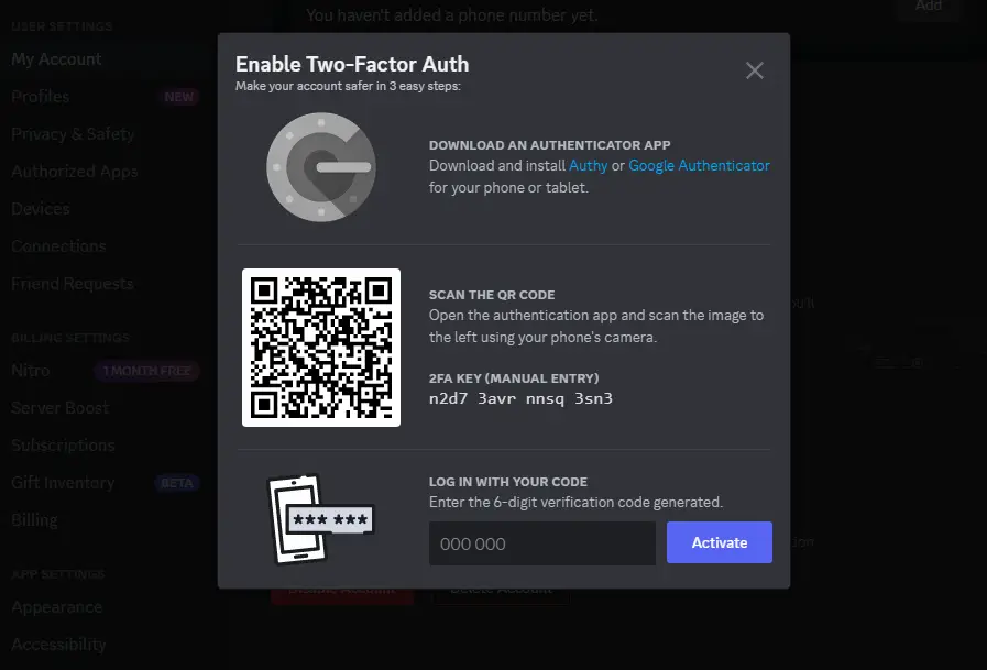 Set Up Two-Factor Authentication in Discord4