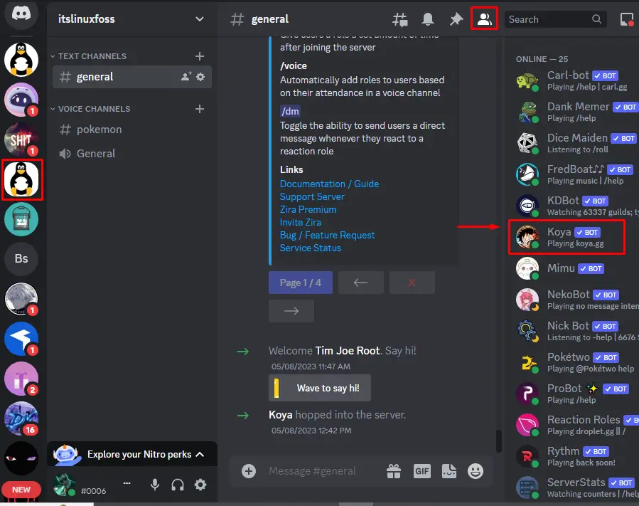 How to Add Koya Bot to Discord? – Its Linux FOSS