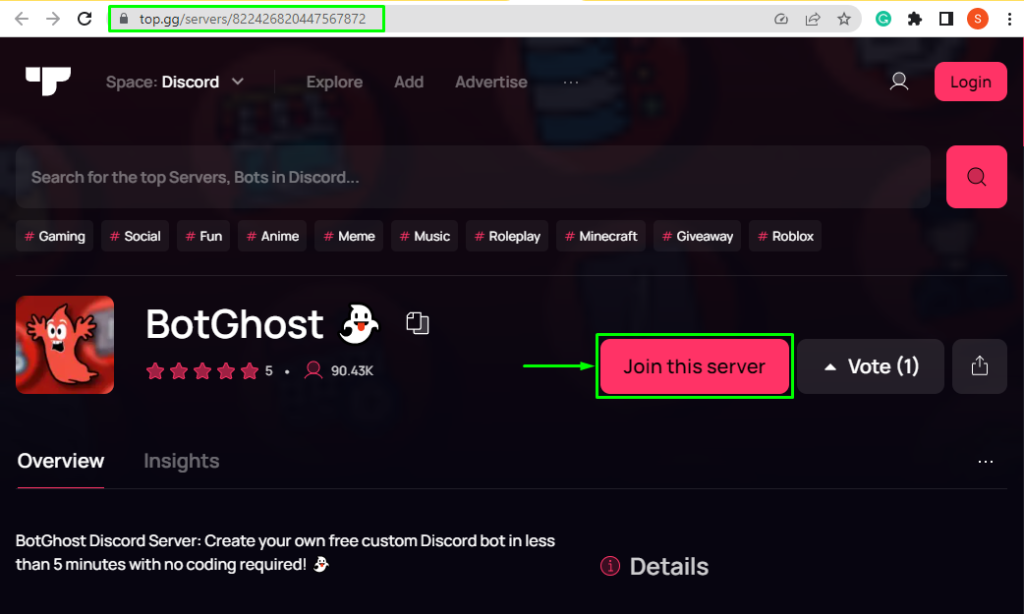 Giveaway Module - BotGhost Documentation