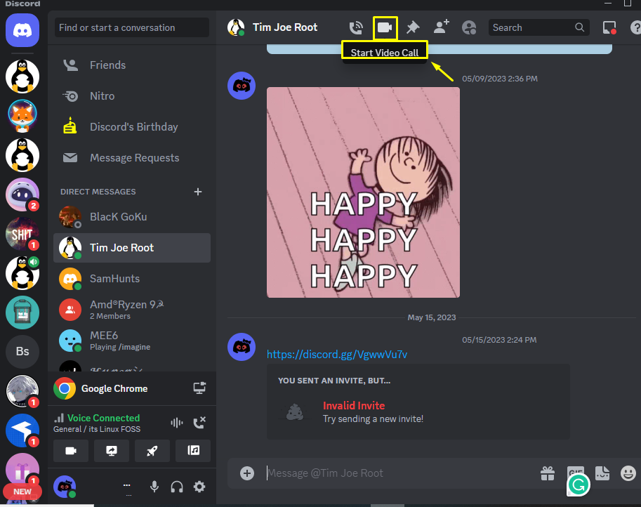 Make a Video Call on Discord 2