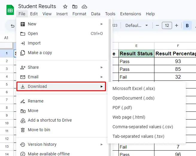 Converting Google Sheets to Excel4
