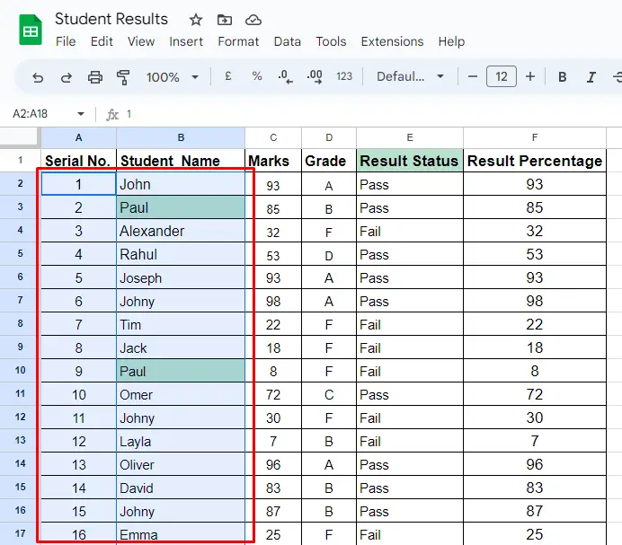 Sort by Column" in Google Sheets 4